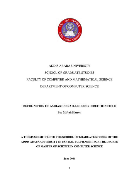 Read through the instructions to discover which info you have to give. . Mba thesis addis ababa university pdf